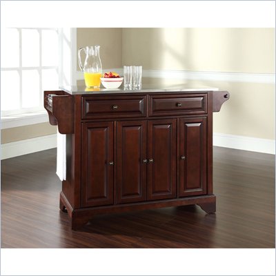 Crosley Furniture LaFayette Stainless Steel Top Mahogany Kitchen Island
