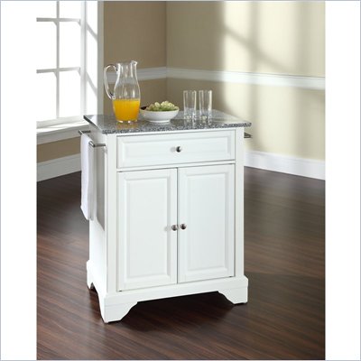 Crosley Furniture LaFayette Solid Granite Top Kitchen Island in White