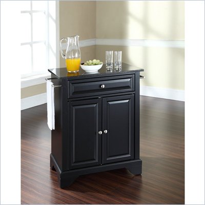 Crosley Furniture LaFayette Solid Black Granite Top Kitchen Island