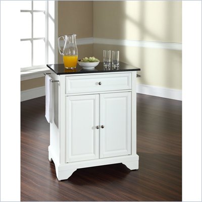 White Kitchen Island  Granite  on Crosley Furniture Lafayette Black Granite Top Kitchen Island In White