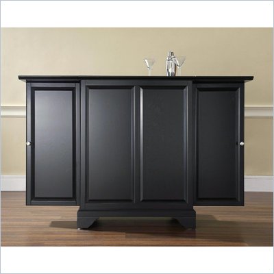 Crosley Furniture LaFayette Expandable Bar Cabinet in Black Finish