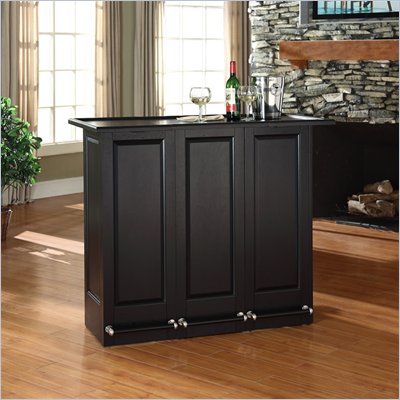 Crosley Mobile Folding Bar in Black Finish