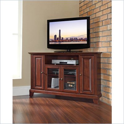 Crosley Furniture Newport 48" Corner TV Stand in Vintage Mahogany