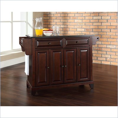 Crosley Furniture Newport Black Granite Top Mahogany Kitchen Island