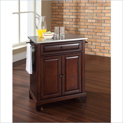 Crosley Furniture Newport Stainless Steel Top Mahogany Kitchen Island
