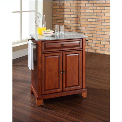 Crosley Furniture Newport Solid Granite Top Kitchen Island in Cherry