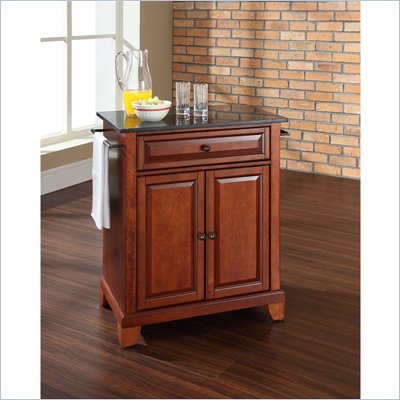 Crosley Furniture Newport Black Granite Top Kitchen Island in Cherry