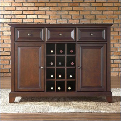 Crosley Furniture Newport Buffet Server / Sideboard Cabinet in Vintage Mahogany