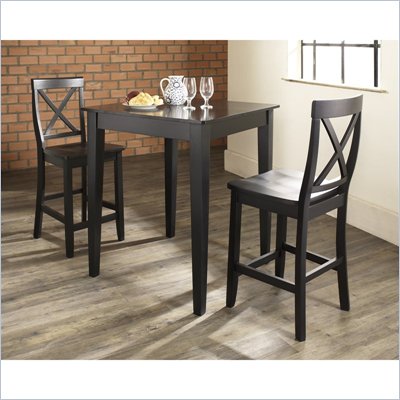  Furniture Sets on Crosley Furniture 3 Piece Pub Dining Set With Tapered Leg And X Back