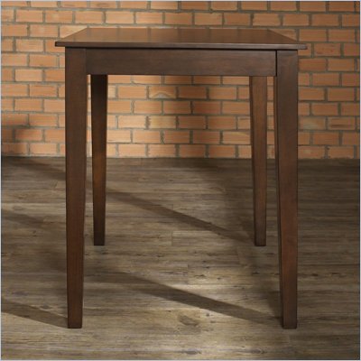 Crosley Furniture Tapered Leg Pub Table in Vintage Mahogany Finish