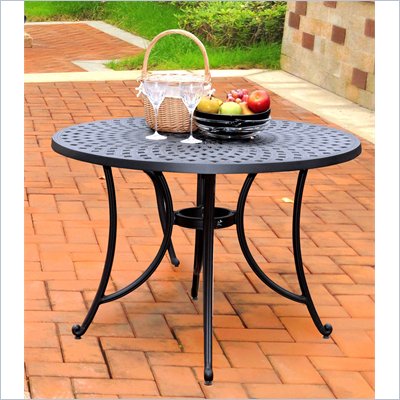 Crosley Furniture Sedona 42" Aluminum Dining Table in Charcoal Black