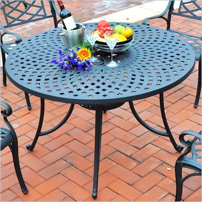 Crosley Furniture Sedona 48" Aluminum Dining Table in Charcoal Black