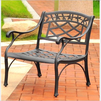 Crosley Furniture Sedona Cast Aluminum Club Chair in Charcoal Black