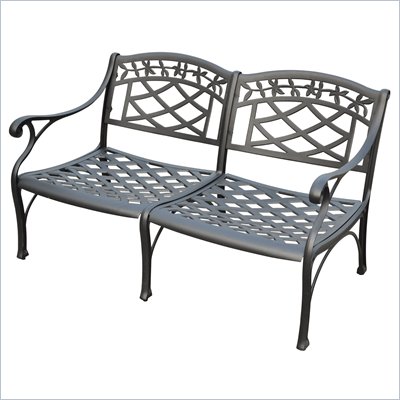 Crosley Furniture Sedona Cast Aluminum Loveseat in Charcoal Black
