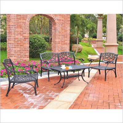 Crosley Furniture Sedona 4 Pc Black Outdoor Conversation Seating Set