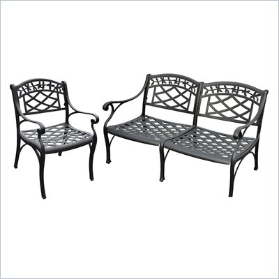 Crosley Furniture Sedona 2 Pc Black Outdoor Conversation Seating Set