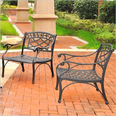 Crosley Furniture Sedona 2 Pc Black Outdoor Conversation Seating Set