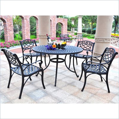 Crosley Furniture Sedona 48" 5 Pc Dining Set w/ Arm Chairs in Black
