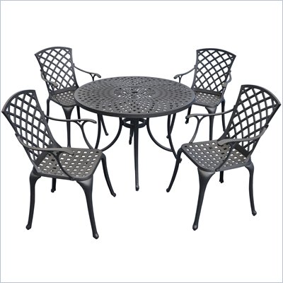 Crosley Furniture Sedona 42" 5 Pc Dining Set w/ High Back Arm Chairs in Black