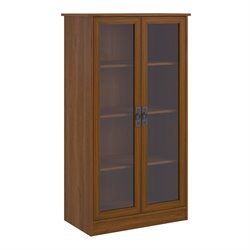Ameriwood 4 Shelf Glass Door Barrister Bookcase in Cherry