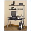 Ameriwood Black and Silver Vertical Computer Desk with Hutch by Ameriwood