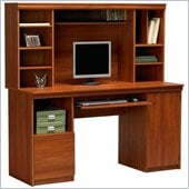 Ameriwood Industries Wood Computer Desk with Hutch in Cherry
