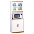Ameriwood Cabinet with Glass Door Hutch in White by Ameriwood