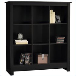 Ameriwood Industries 9 Cube Wood Storage Cubby Bookcase in Black Forest