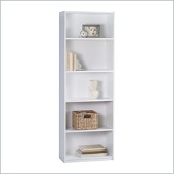 Ameriwood 5 Shelf Wood Bookcase in White Finish