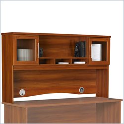 Ameriwood Hutch with Open and Concealed Storage in Expert Plum Finish