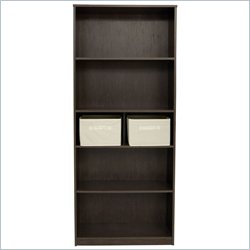 Ameriwood 5 Shelf Wood Bookcase in Black Castle Finish