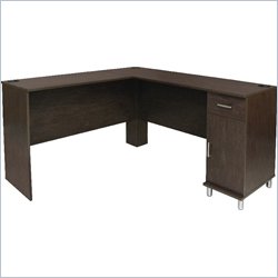 Ameriwood L Shape Computer Desk in Black Castle Finish