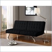 DHP Emily Faux Leather Splitback Convertible Futon in Black