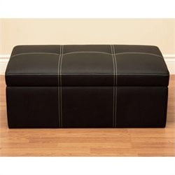 Ameriwood Delaney Large Rectangular Ottoman in Black