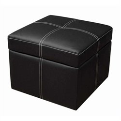 Ameriwood Delaney Small Square Ottoman in Black