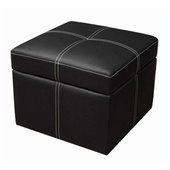 DHP Delaney Small Square Ottoman in Black