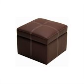 DHP Delaney Small Square Ottoman in Coffee Brown