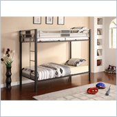 DHP Silver Screen Twin over Twin Bunk Bed in Black and Silver