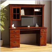 Ameriwood Wood Front Computer Desk and Hutch in Mohawk Maple