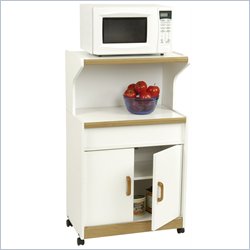 Ameriwood Carina Double Door Microwave Cart Workcenter