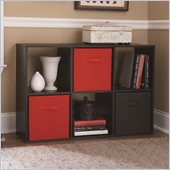 Ameriwood 6 Cube Storage in Black Ebony Ash