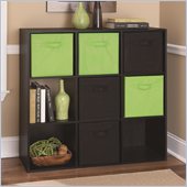 Ameriwood 9 Cube Storage in Black Ebony Ash