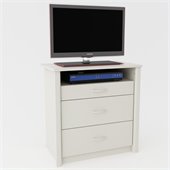 Ameriwood Media Chest in White Stipple