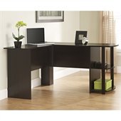 Ameriwood L-Shaped Desk in Dark Russet Cherry