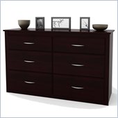 Ameriwood Six Drawer Double Dresser in Black Forest