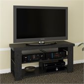 Ameriwood 47 Hollow Core TV Stand in Black Ebony Ash