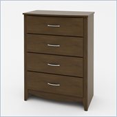 Ameriwood 4 Drawer Chest in Resort Cherry