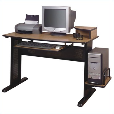 Altra Wood & Metal Computer Desk in Black & Oak