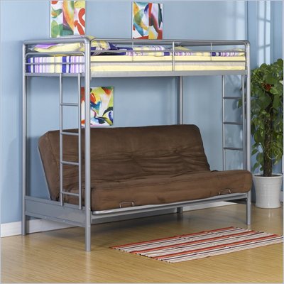DHP Twin over Futon Bunk Bed in Silver