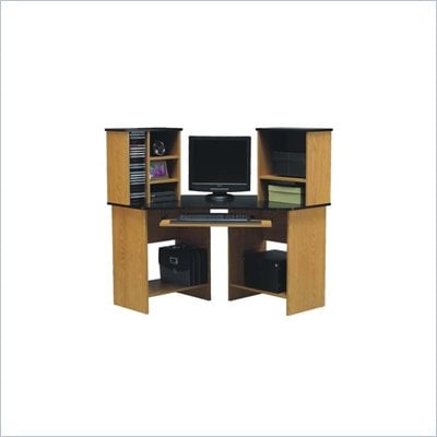Wood Corner Desk on Ameriwood Wood Corner Computer Desk With Hutch In Natural 49652